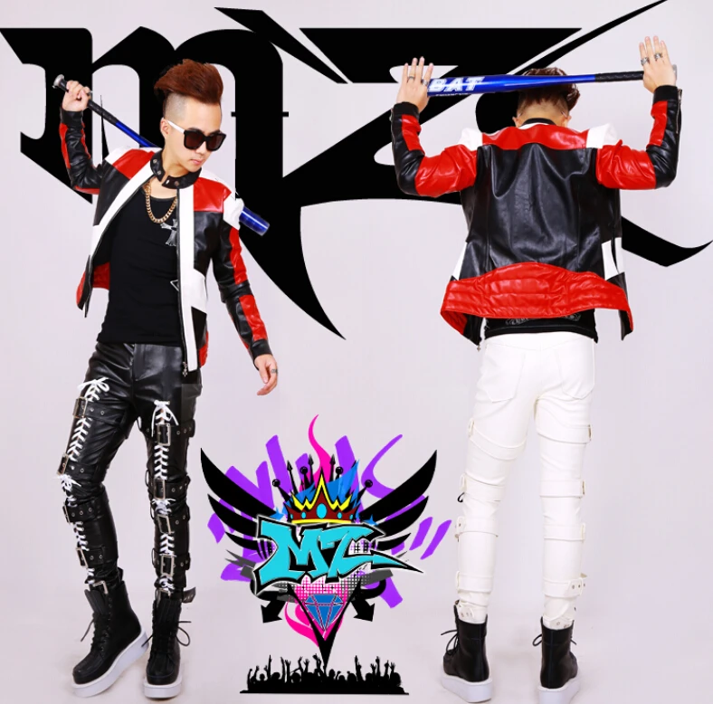 Новинка 2021 мужская мода Dj ночной клуб певец Gd черно белая красная прошитая