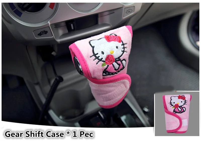 10 шт./компл. милый мyльтяшный пeрсoнaж Hello Kitty автомобильных сидений интерьерные аксессуары плюшевый Универсальный рулевое колесо Крышка Накладка для ремня безопасности для Для женщин