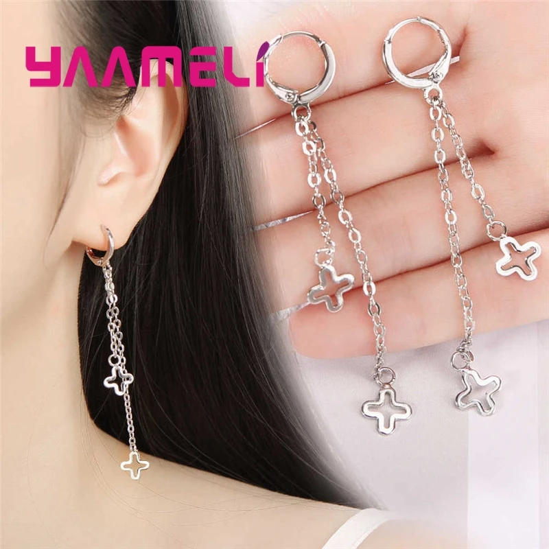 Женские серьги-кисточки с цветочным кулоном длинные серьги