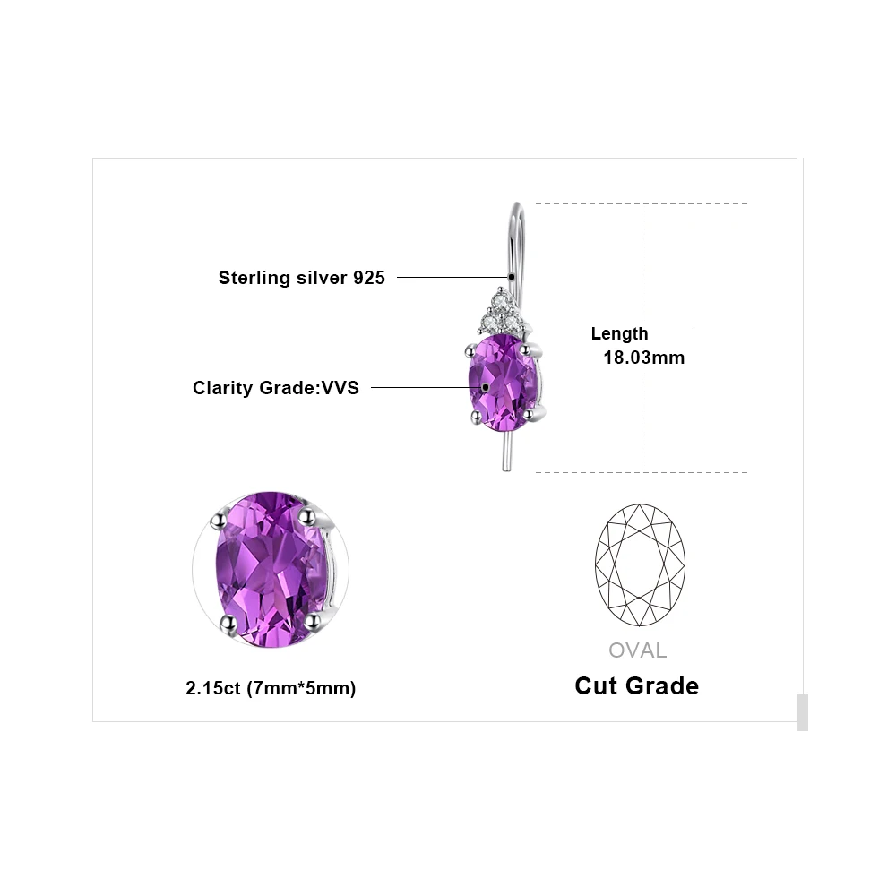 Jewelrypalace 100% стерлингового серебра 925 2.2ct Овальный создания Александрит сапфир