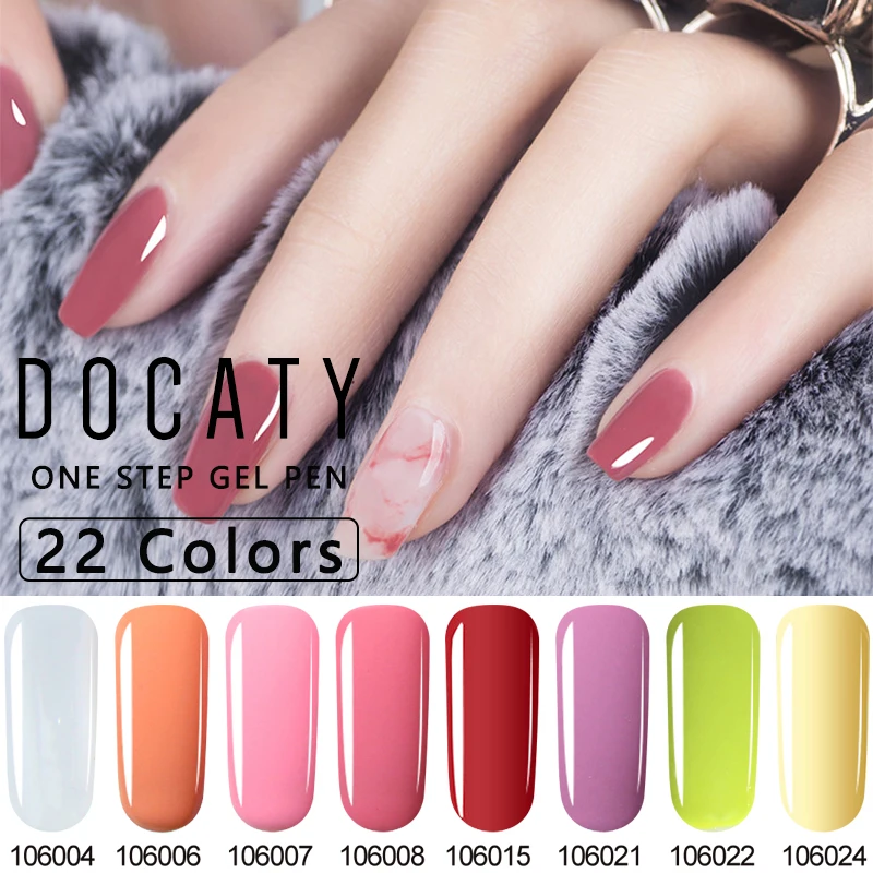 Docaty 3 в 1 одношаговый Гель лак 22 цвета полуперманентный УФ гель для ногтей