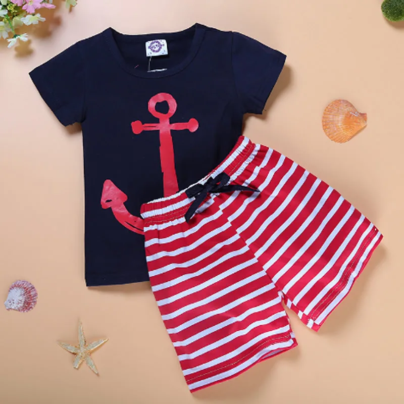 2017 kids clothes boys sets summer children clothing baby star t shirt +shorts set |