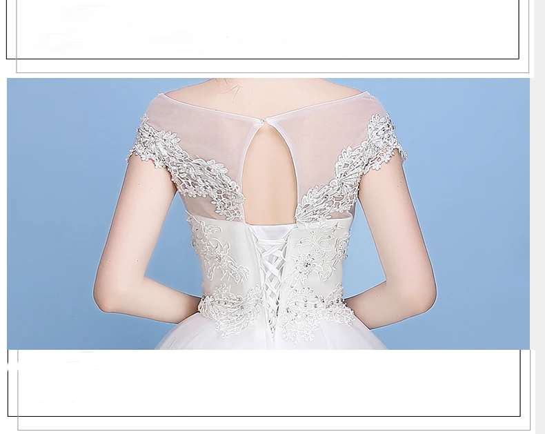 Белое Кружевное бальное платье JIERUIZE дешевые свадебные платья со шнуровкой сзади