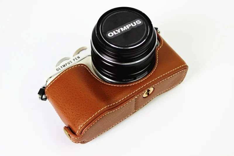 Роскошная натуральная кожа Камера сумка для цифровой камеры Olympus Pen Lite E-PL7 E-PL8 E-PL9 черный/коричневый/Кофе EPL7 EPL8 EPL9 Камера чехол
