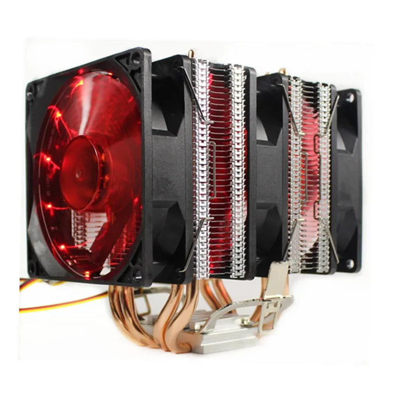 Красный 3PIN RGB светодиодный Процессор кулер 4-Heatpipe двойная башня 12V 9 см вентилятор охлаждения радиатора для LGA 1150/1151/1155/1156/775/1366 AMD - Цвет лезвия: Красный