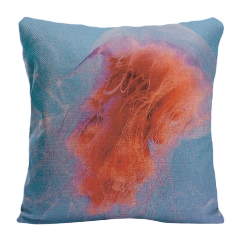 

All Kind Of Cute Marine life Jellyfish Cotton Linen Throw Pillow Case Decorative Pillowcase High-Quality Pillowcases