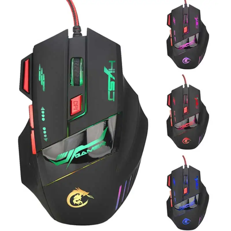 Проводная оптическая игровая мышь H100 Dragon 7D с регулируемой яркой подсветкой до