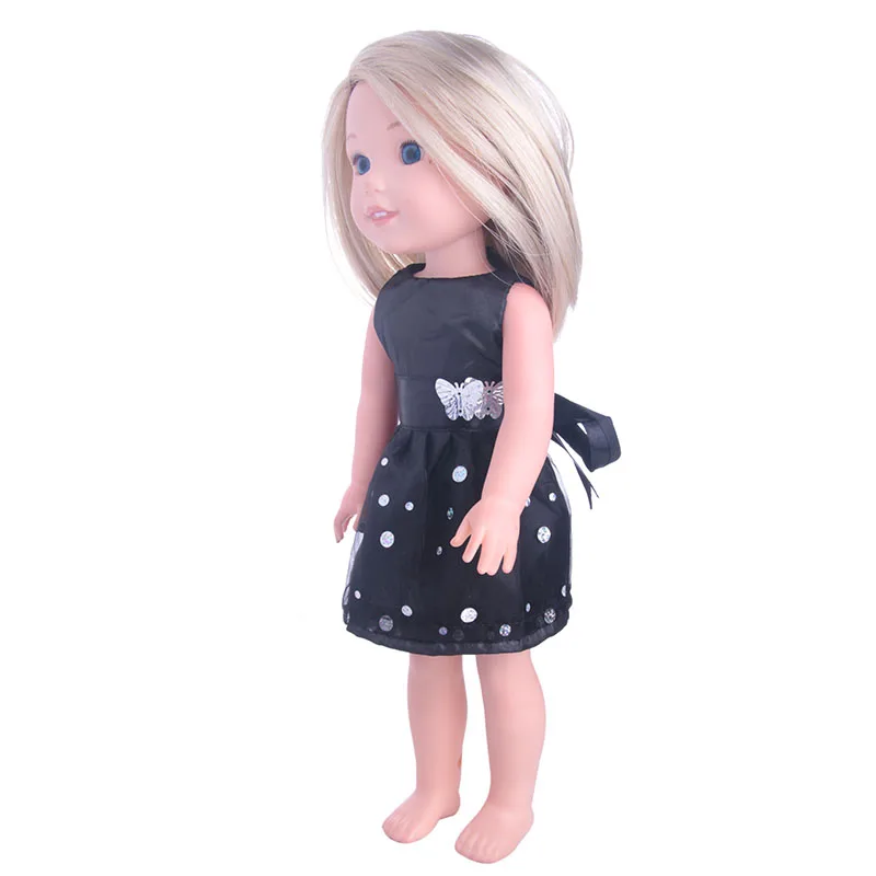 LUCKDOLL красное платье с красным цветком для 14 5 дюймовых американских кукол Wellie Wishers