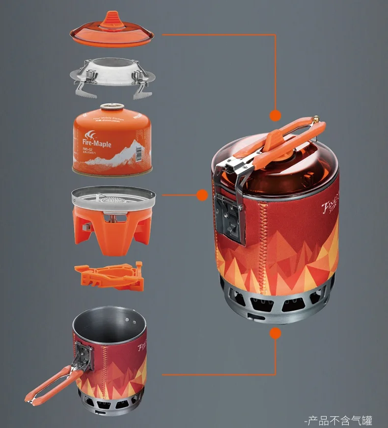

Туристическое снаряжение Fire Maple, портативная горелка, кастрюля, FMS-X3 л, X2