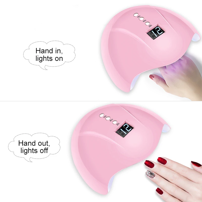 Soak off 12W USB Сушилка для ногтей, УФ-светодиодный светильник с светодиодный Экран на гвозде лампа 30С 60С 99S 12 бусины для маникюра сушки всех видов лак для ногтей