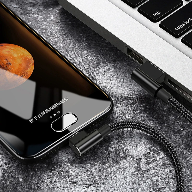 Зарядный кабель EECPT 3A Micro USB провод для зарядки и передачи данных 90 градусов
