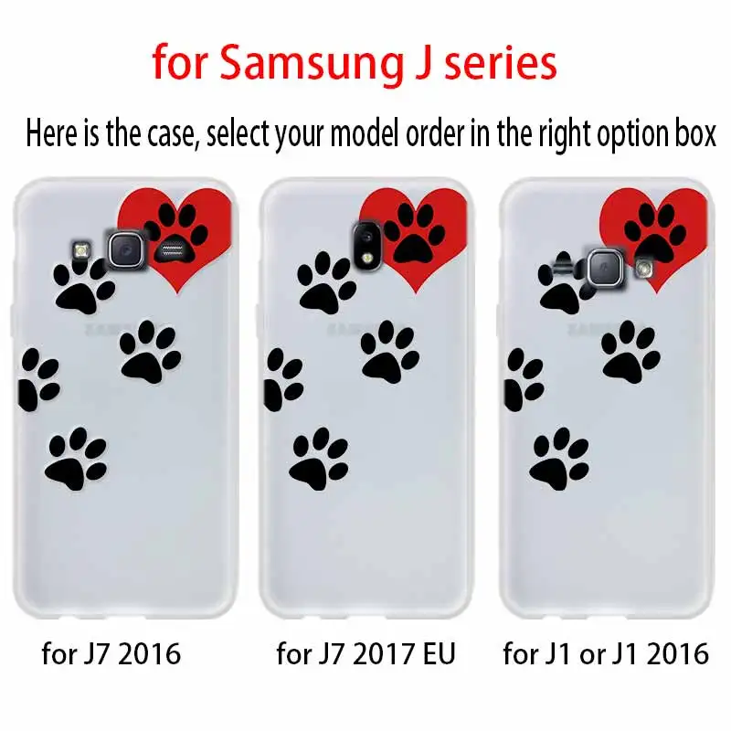 Собака след Paw Хаски для чехол телефона Samsung Galaxy j6 J8 J7 J5 J3 J4 плюс 2018 2017 2016 J610 Prime