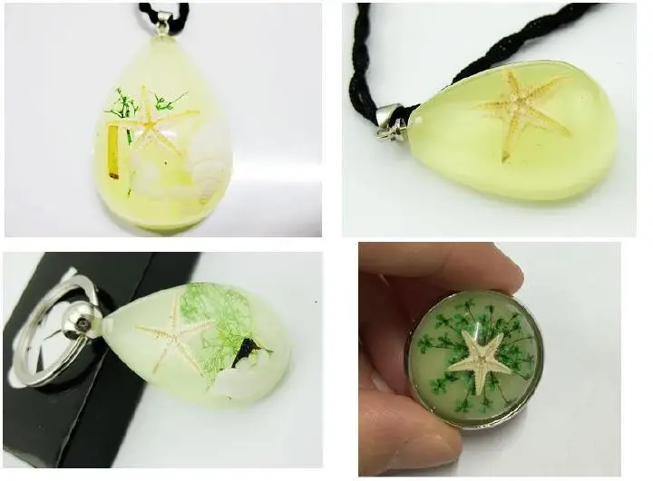 Бесплатная доставка 4 шт. настоящая подвеска в виде морской звезды светящийся