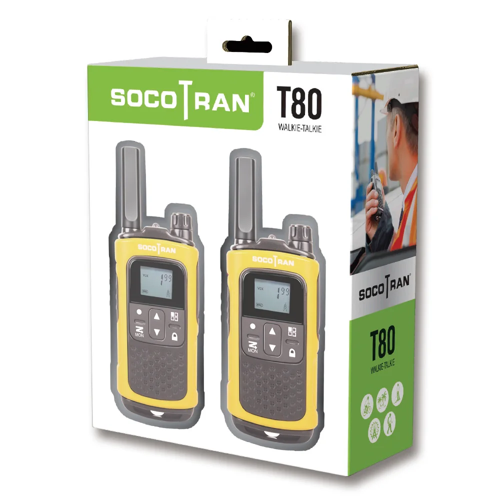SocoTran PMR 446 лицензия рация сканирование VOX и коды конфиденциальности с перезаряжаемой батареей Ham 2 способ радио для взрослых и детей