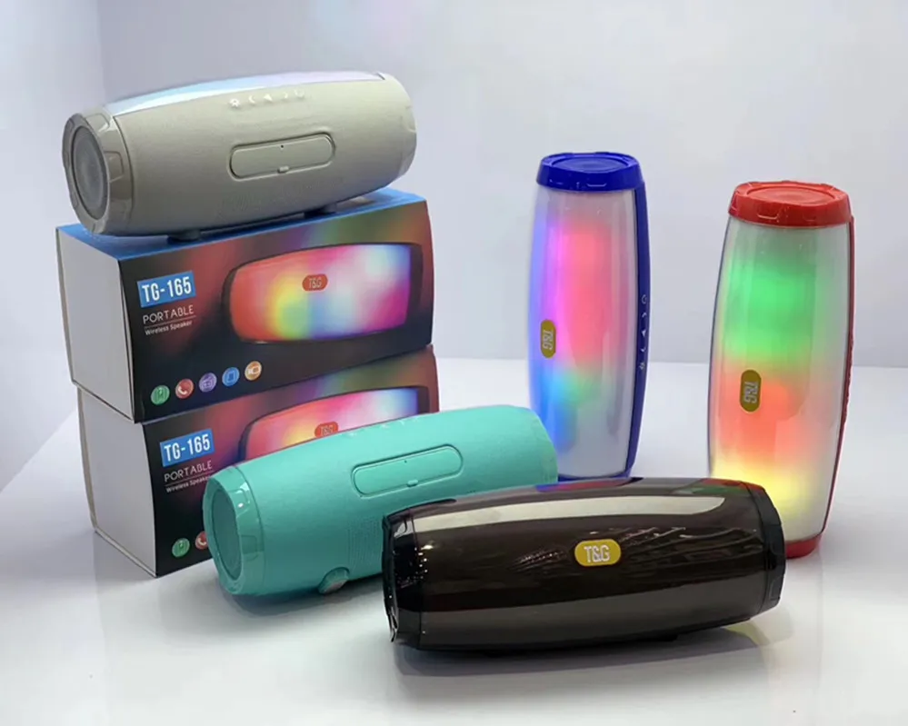 TG165 портативный Bluetooth динамик стерео кожаный колонка 5 Flash стиль светодиодный сабвуфер беспроводной открытый Музыкальная Коробка FM радио TF карта
