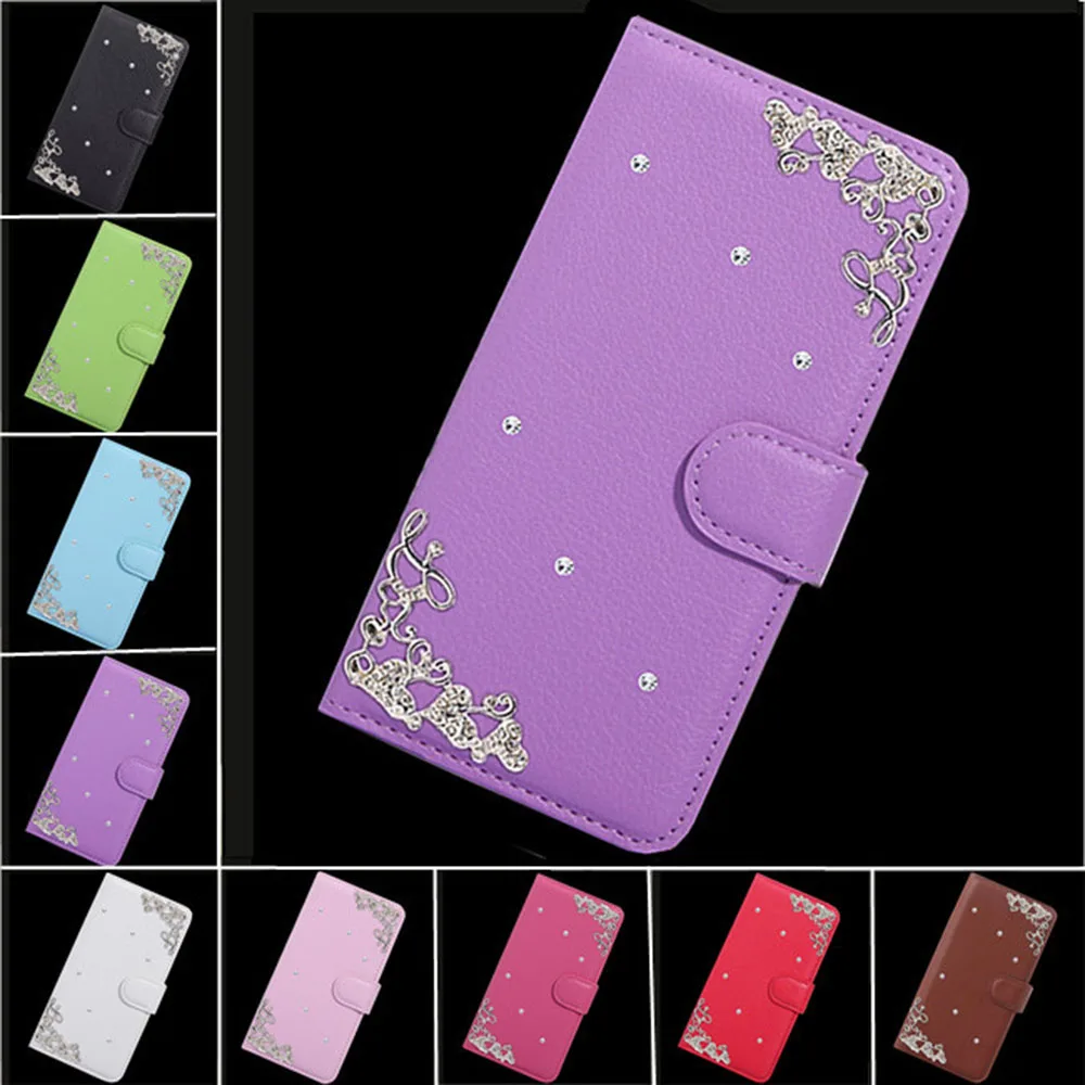 Дворец Цветок Башня Дизайн Алмаз PU Кожаный Чехол Для Asus Zenfone 3 s Max ZC521TL Case Флип