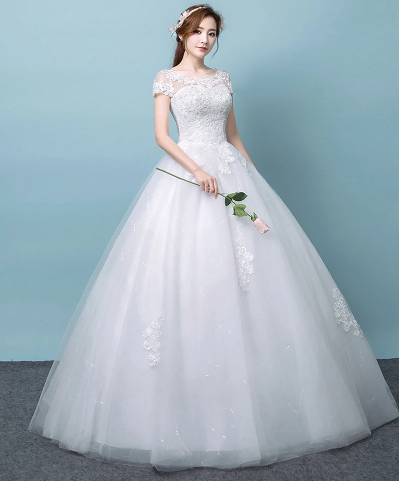 Винтажное свадебное платье из муслина короткое Кружевное бальное с аппликацией