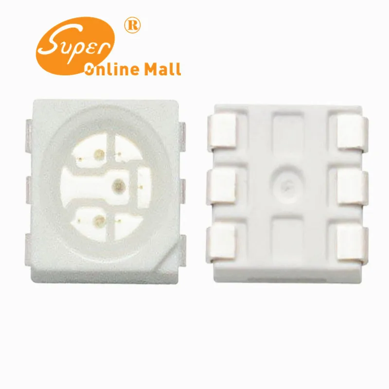 5050 Белый SMD/SMT High Power LED PLCC-6 3-ЧИПОВ Супер Яркий свет лампы 100 шт. БЕЛЫЙ Свет диод |