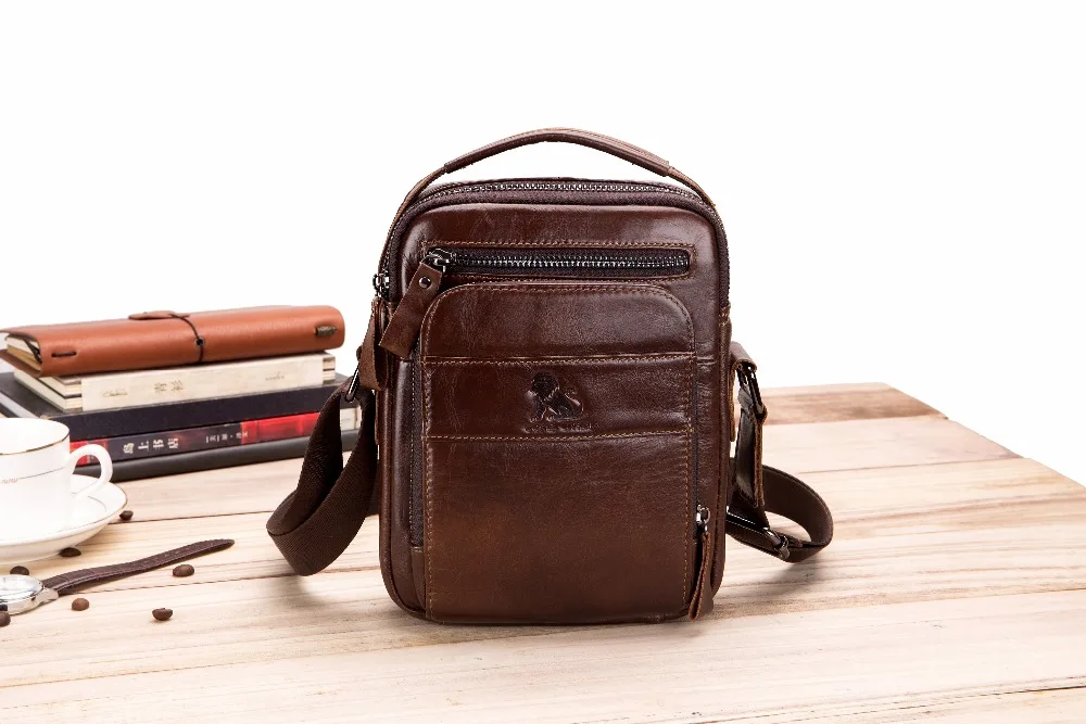 Men's Genuine Leather Vintage Shoulder Messenger Bag male Casual multifunction Small Crossbody Flap Cowhide man Messenger Bags