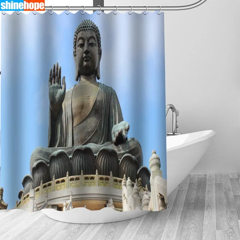 Shower Curtain 16 Индивидуальные Будда занавески для душа Водонепроницаемый полиэстер ткань 6 размеров высокое качество ванная комната занавески s - Цвет: Shower Curtain 16
