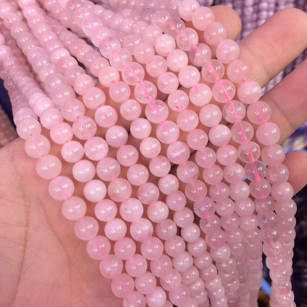 Мозамбикские розы кварцевые бусины из натурального камня незакрепленные для