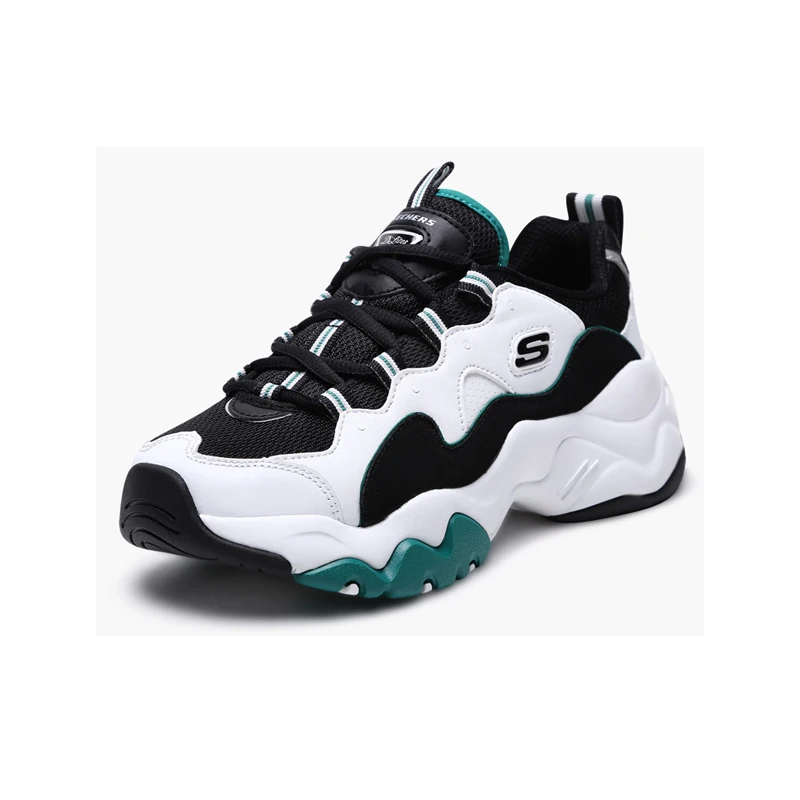 Skechers D'lites/Новое поступление; Повседневная обувь; женская обувь на платформе и высоком каблуке; белые и Зеленые кроссовки; 12955-WGRN