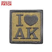 i love ak patch army patches 3d embroidered hookloop cloth tactical military armband for cap jacket patches 5 8 cm
