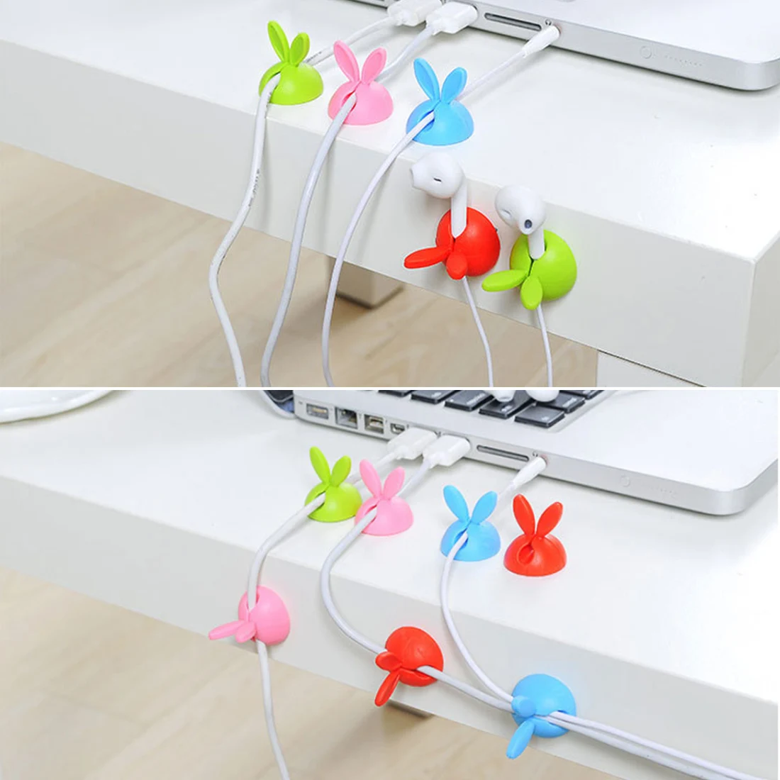 4 шт./лот, креативные зажимы для кабеля с заячьими ушками, шнуры, USB зарядное устройство, крепление кабеля, стол, аккуратный органайзер, провод, шнур
