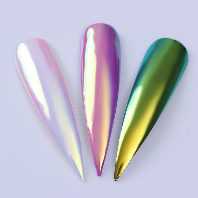 1 коробка пудра для ногтей с неоновым эффектом Хамелеон Блестящий зеркальный