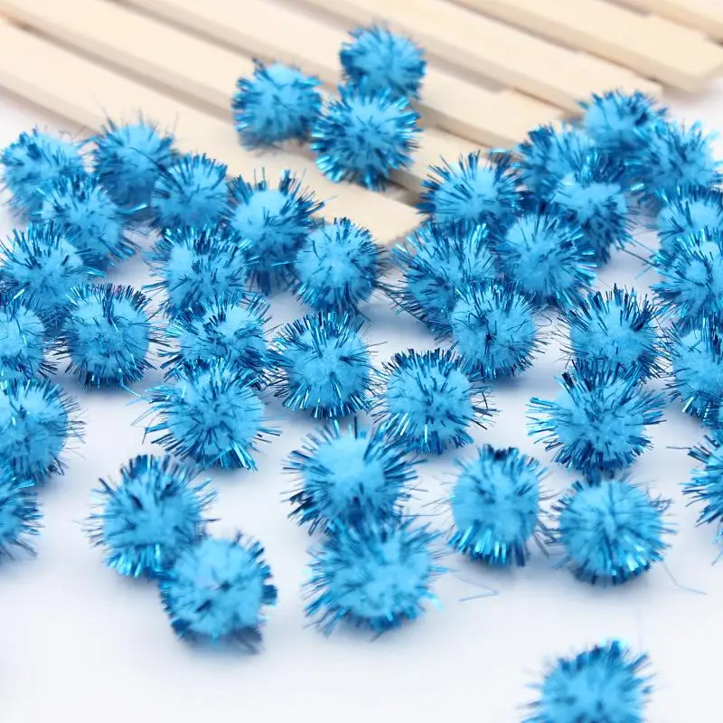 Sky blue 50 шт. Рождественская шляпа декоративный Детский Развивающие игрушки материалы для ручной работы «сделай сам» Многоцветный блестящий порошок шерстяной шар - Цвет: Sky blue