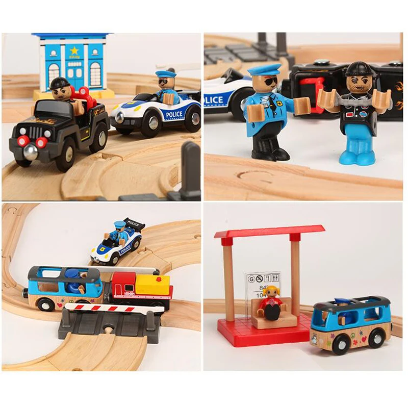 toy car and Wooden Train Track Set Toys Children's Assembled Puzzle Boys Girls Suitable for Brio Wood Tracks | Игрушки и хобби