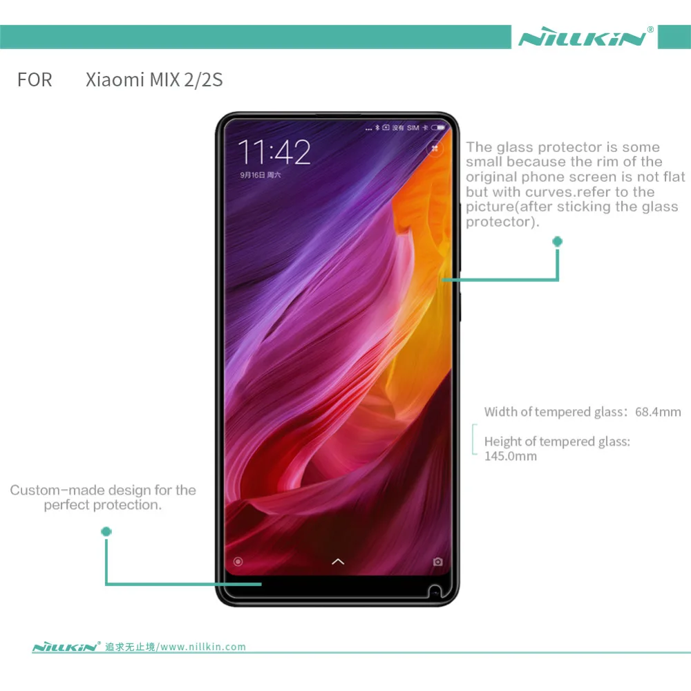 Nillkin Xiaomi Mi MIX 2 закаленное стекло стеклянная пленка Amazing H + Pro 0 мм Защита экрана для