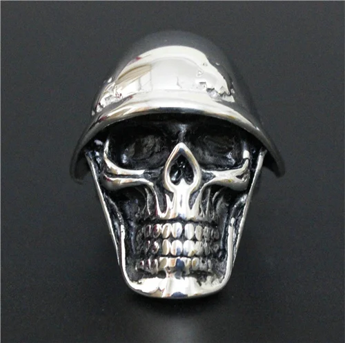 Новейший дизайн огромное тяжелое кольцо с черепом из нержавеющей стали 316L для