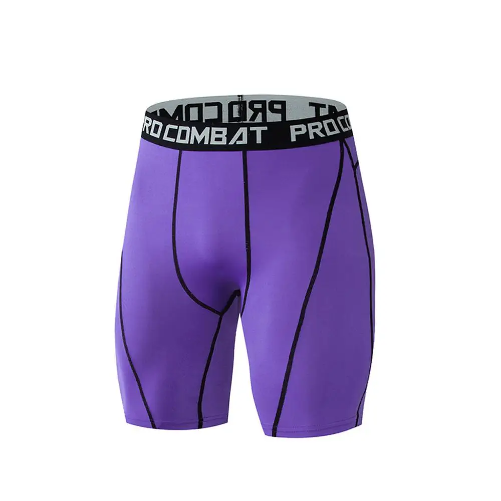 Purple Хит, мужские облегающие шорты для бега, 6 цветов, мужские повседневные штаны для фитнеса, поглощающие пот, быстросохнущие эластичные спортивные шорты# sx - Цвет: Purple