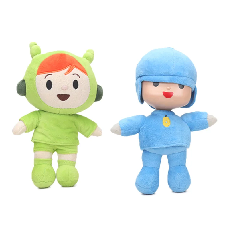 green blue Набор из 2 12-26 см Pocoyo игрушки Elly Pato Loula плюшевая кукла Pocoyo собака утка слон мягкие Stufffed животные куклы товары для вечеринки, игрушки - Цвет: green blue