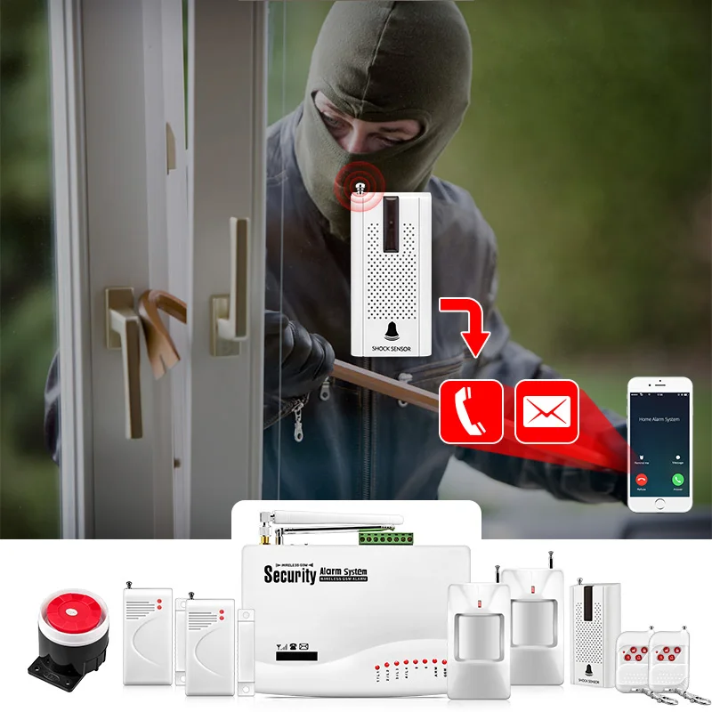 FUERS беспроводная домашняя GSM система охранной сигнализации комплект управления с