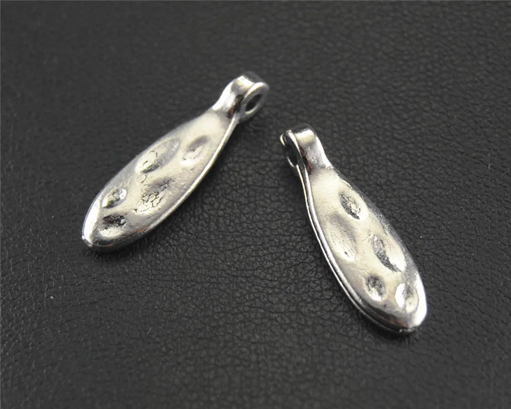 

10pcs Silver Color Oval Shaped Drop Charm Pendants For Jewelry Making DIY Handmade Craft 4x20mm A1490