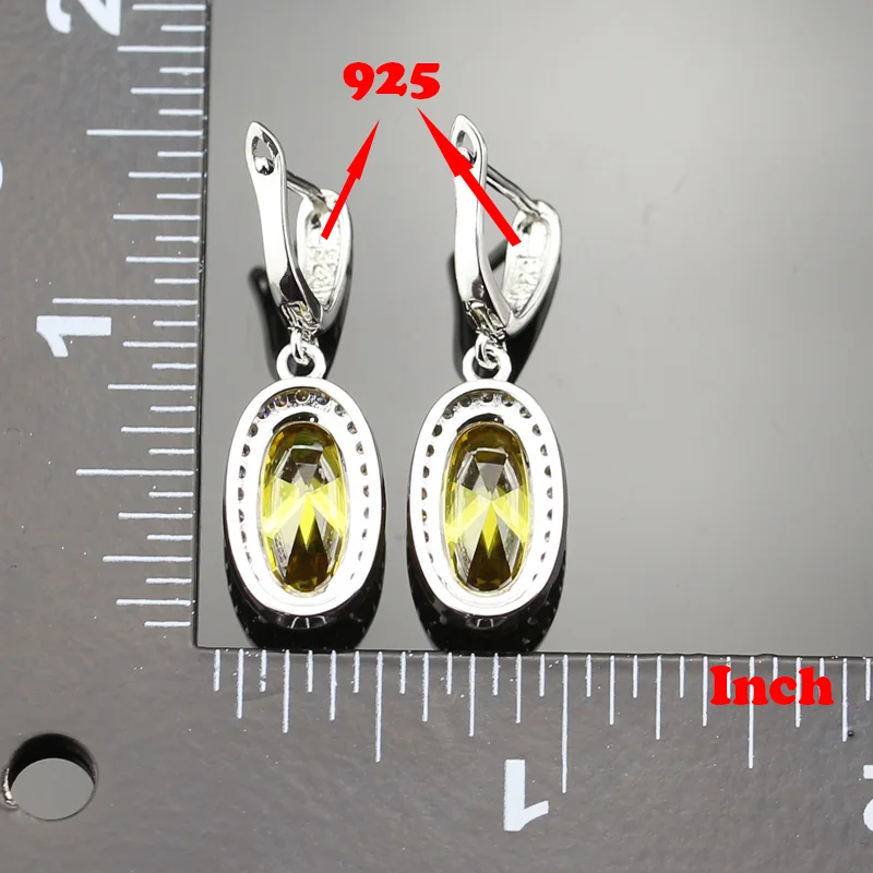 Ювелирные наборы для Для женщин желтый кристалл белый циркон 925 LOGO серебро 4 цвета