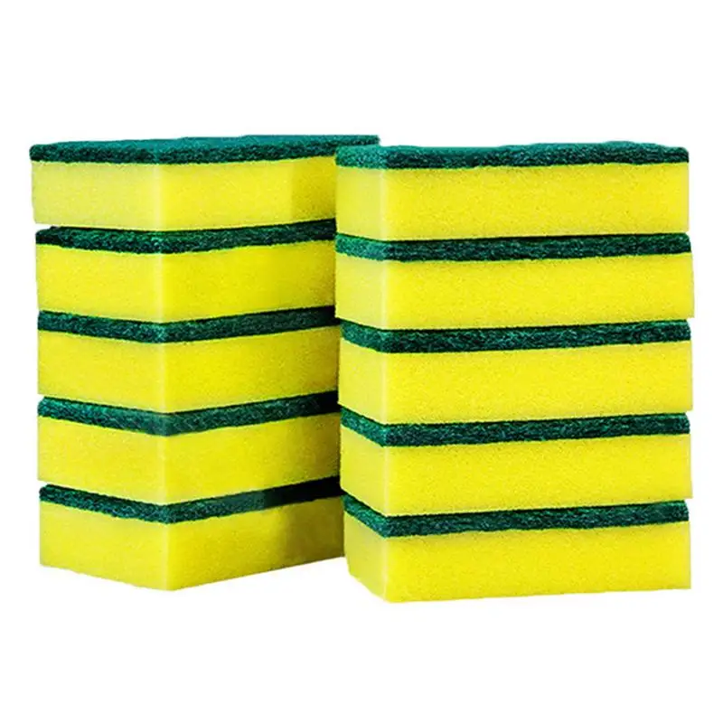 

10Pcs High Density Sponge Kitchen Cleaning Tools Washing Towels Wiping Rags Sponge Scouring Pad Microfiber Dish Cleaning Cloth40