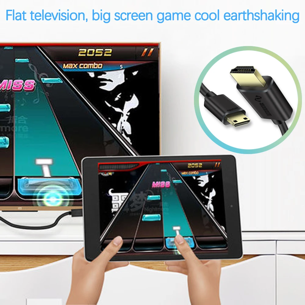 Мини hdmi кабель 2 0 в золотой высокоскоростной 4K 1080P Ethernet для камеры DV Tablet 1 м 3 мини