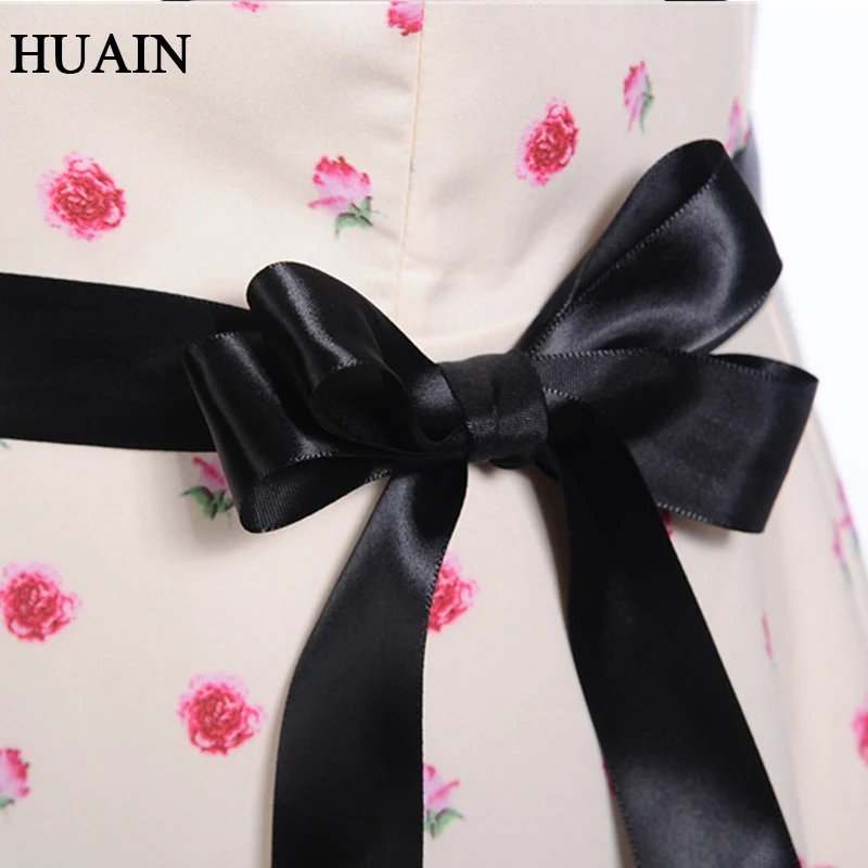 Женское Повседневное платье до колена с цветочным принтом винтажная одежда для