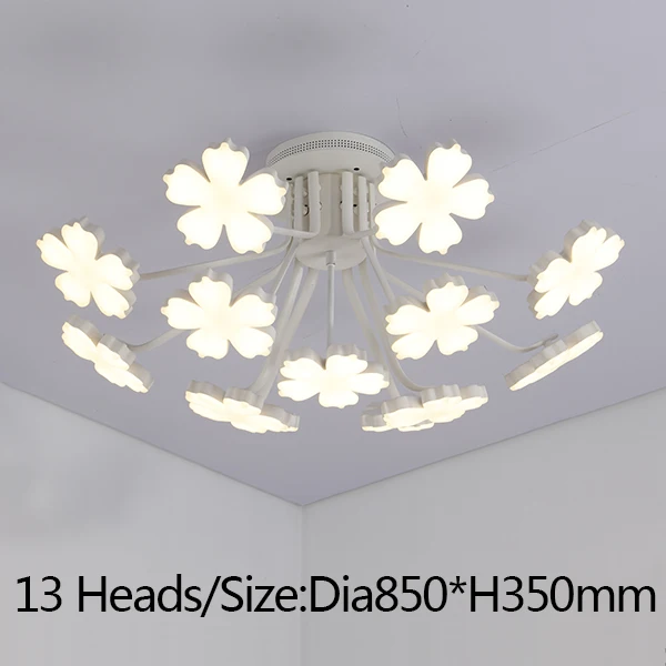 13 Heads Dia85xH35cm Современный светодиодный потолочный светильник в виде цветка сливы для гостиной, спальни, комнатных акриловых потолочных люстр - Цвет абажура: 13 Heads Dia85xH35cm