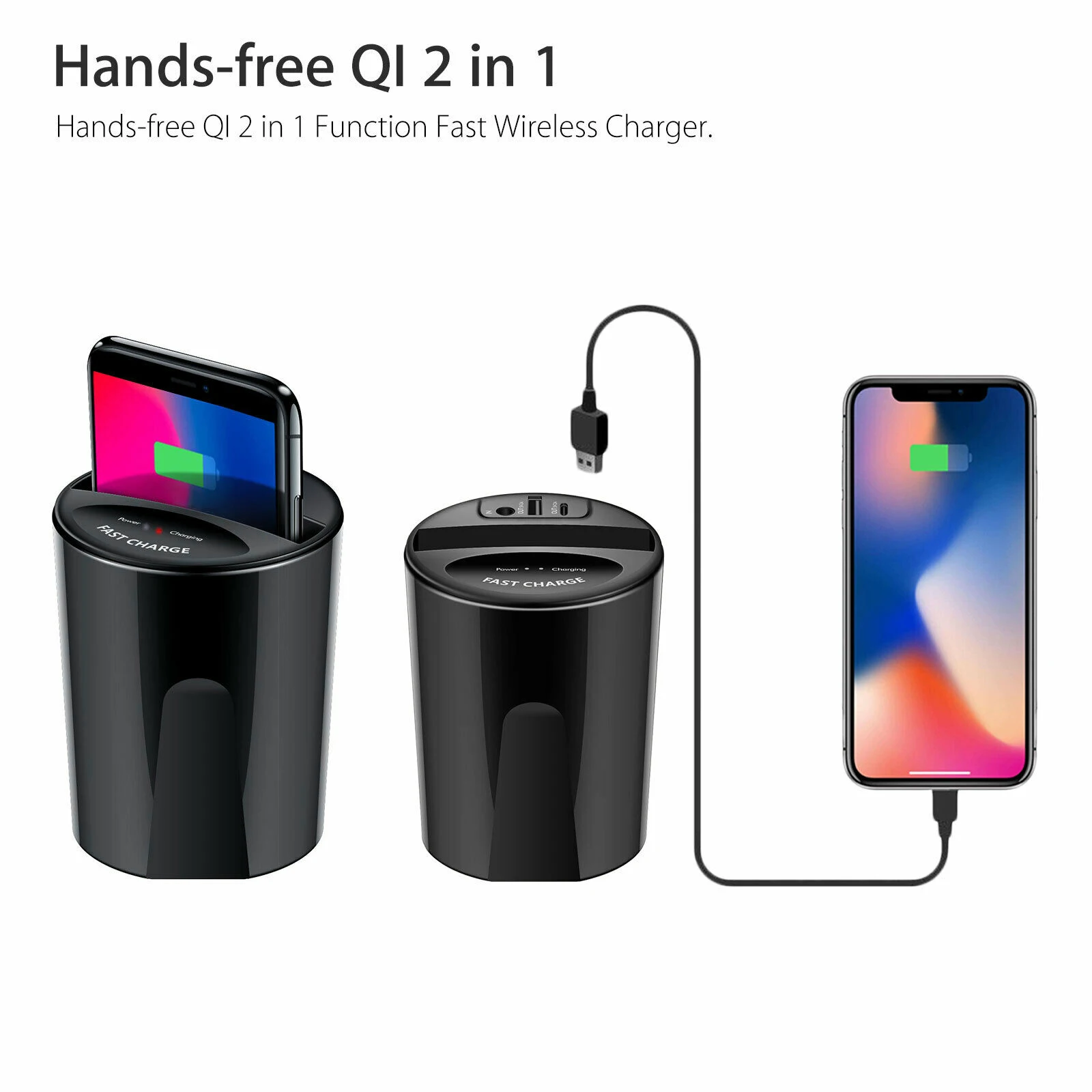 Новое автомобильное беспроводное зарядное устройство с USB-выходом для iPhoneXS MAX/XR/X/8