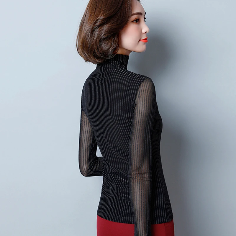 Водолазка женская с длинным рукавом в полоску | Женская одежда