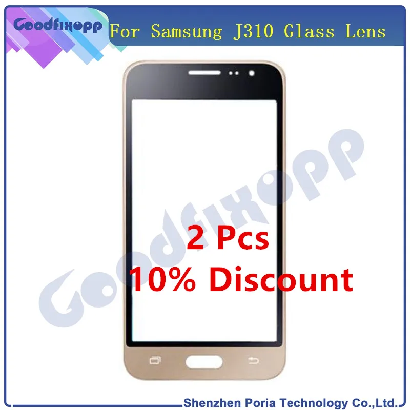 

Для Samsung Galaxy J3 2016 J310 J310F ЖК-дисплей сенсорный экран фронтальный Внешний стеклянный объектив Запасные части J310 внешний фронтальный объектив