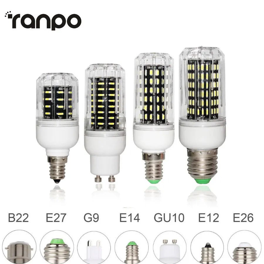 E26 E27 E12 E14 G9 GU10 светодиодный кукурузная лампа 4014 SMD светильник мощностью 10 Вт, 20 Вт, 25 Вт 30 Вт светильник ing 36 светодиодный s 72 светодиодный s 96 Светодиодный s 138 светодиодный s ампулы Светодиодный точечный светильник