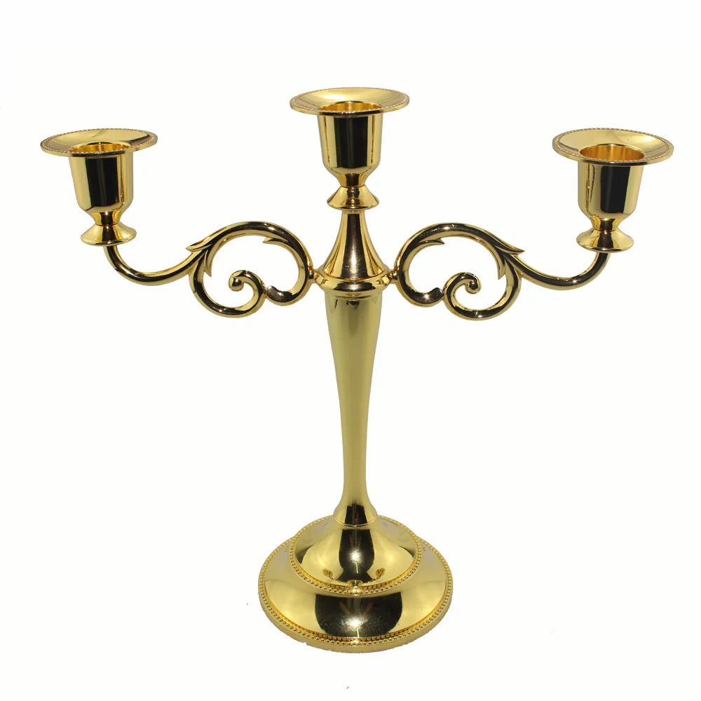 3 Arms Gold Новое поступление Серебряный Золотой Бронзовый Цвет 3 и 5 рук канделябры подсвечники конические люстры Свадебные Центральные элементы - Цвет: 3 Arms Gold