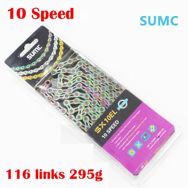

SUMC Bike Chain SX10EL for M6000 10 20 30 Speed MTB Mountain Road Bicycle Chain Titanium Golden Silver Color with Magic Link