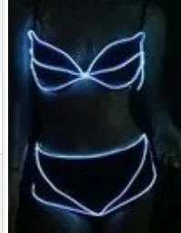 blue bra pants Танцор ночной клуб бар музыкальный фестиваль DJ танцевальная Команда ГОГО освещенный светодиодный светильник маска кролика костюм - Цвет: blue bra pants