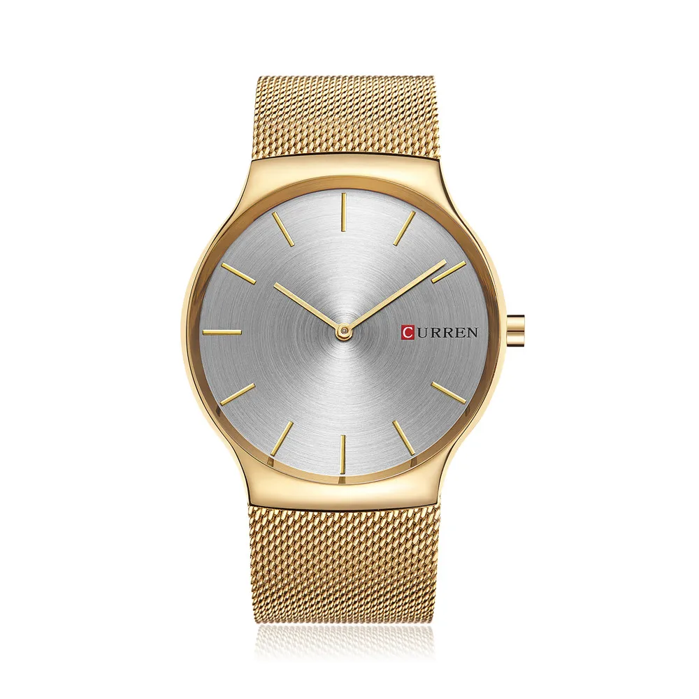 golden white CURREN Новинка черная Роза Золотая стрелка relogio masculino Топ люксовый бренд аналоговые спортивные наручные кварцевые бизнес часы для мужчин - Цвет: golden white